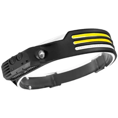 Ліхтар налобний BL-W689-3  біле + жовте + червоне, датчик руху 8400