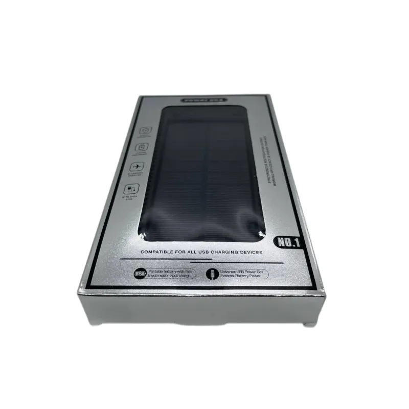 POWER BANK Повербанк-сонячна батарея 20 000 мА·год – універсальний зовнішній акумулятор з сонячною панеллю, двома USB-виходами та ліхтариком код 10162  - фото 1