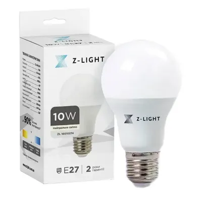Лампа  світлодіодна А60 10  Вт Е27  4000К 900 Лм 455 Z-LIGHT
