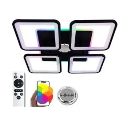 Люстра світлодіодна 84 Вт чорна RGB + музична 1268/41 VALESO