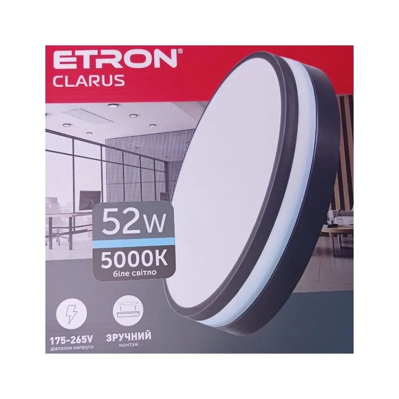 Світильник накладний 1-EMP-724 52 Вт, 5000К, 4100 Лм, круглий 30 см П0016 ETRON 