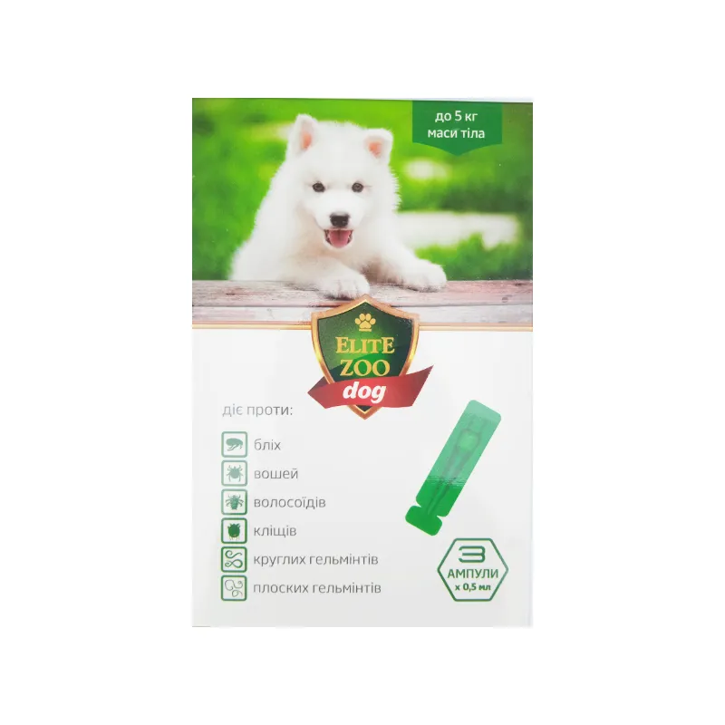 Капли для собак Elite ZOO Dog 0,5 мл до 5 кг 4130 Продукт 