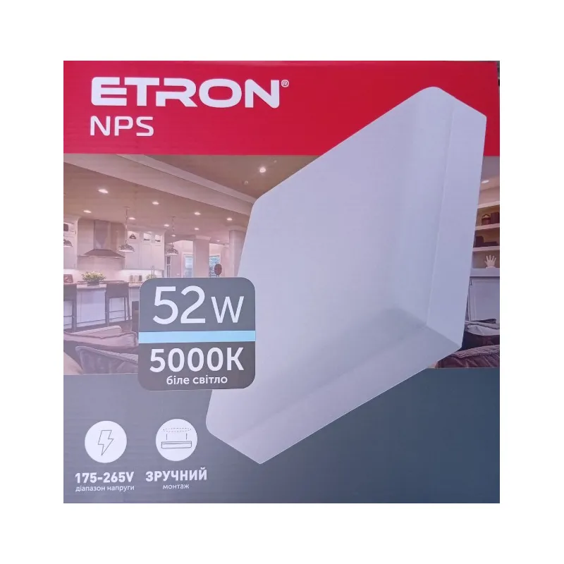 Світильник накладний 1-EMP-789 52 Вт, 5000К, 4100 Лм, квадрат 30* 30 см 9505 ETRON 