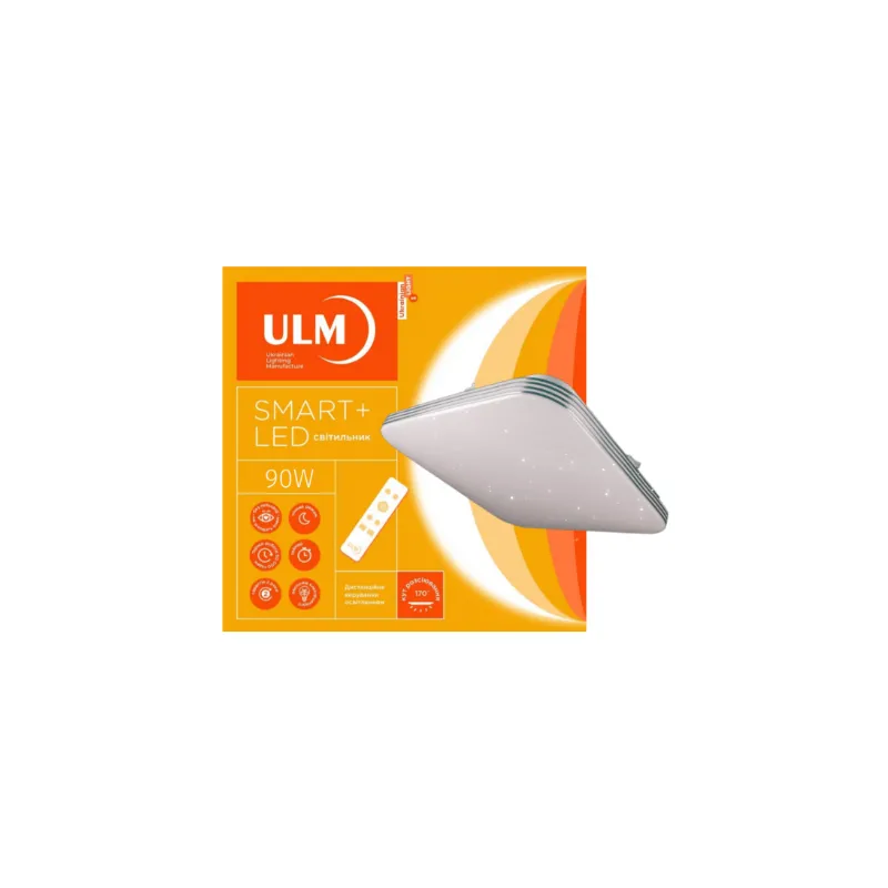 Світильник накладний ULMS SMART S01-S-400-90-L12 90 Вт, 7200 Лм, квадрат 43*43 см 18449 ULM 