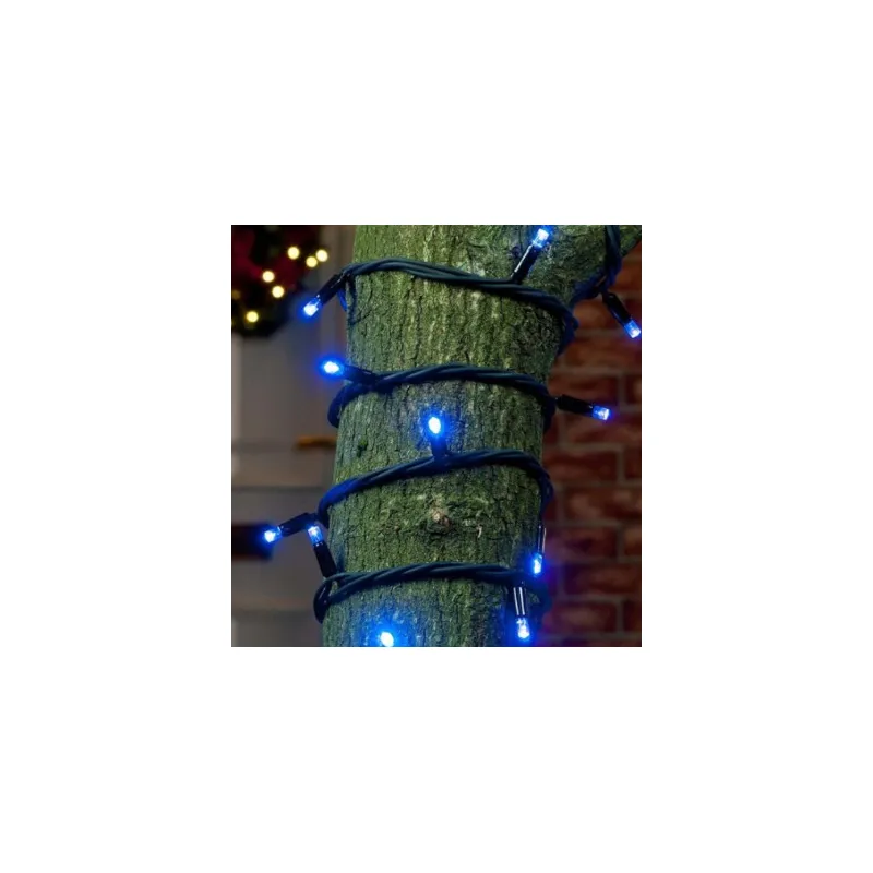Гірлянда вулична синя  100 LED-5mm 10m  чорний провід  4523 