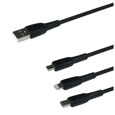 Кабель USB 3 в 1 IP/Micro/Type-c  Х71 2А 1м чорний 71000 BOROFONE