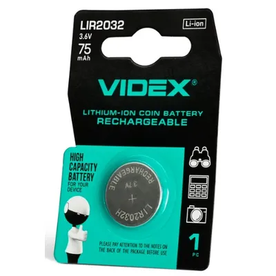 Акумулятор LIR2032 75mAh 3.6V 5908 Videx