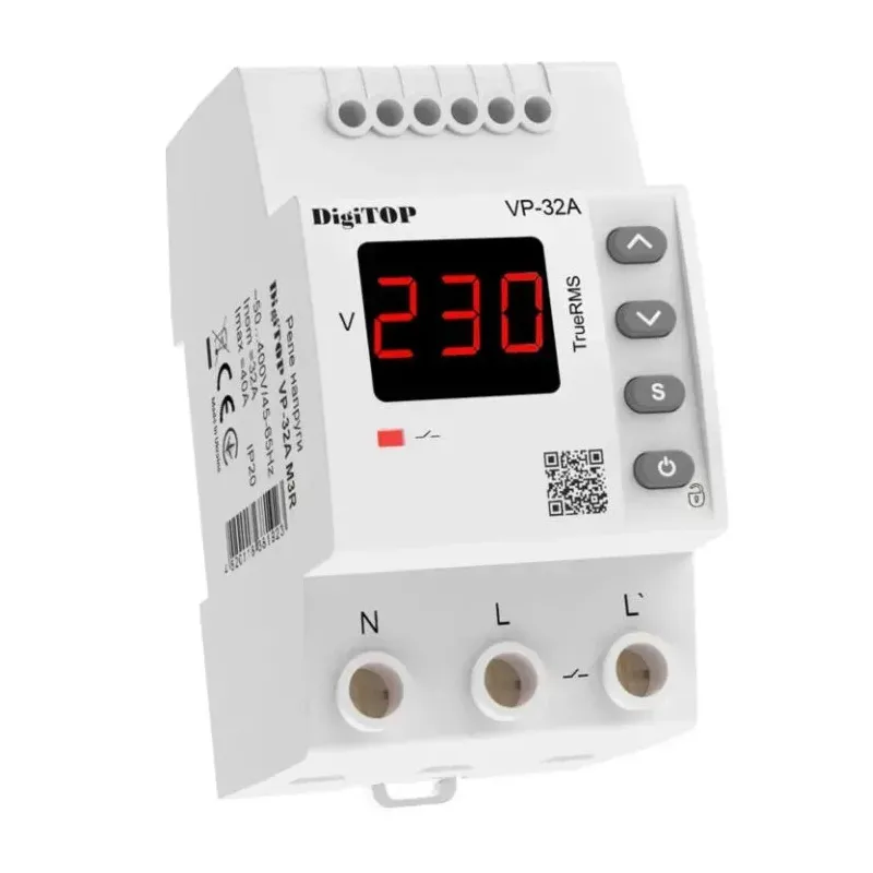 Цифрове  реле напруги  DigiTOP VP-32 А M3R на дінрейку 0650 