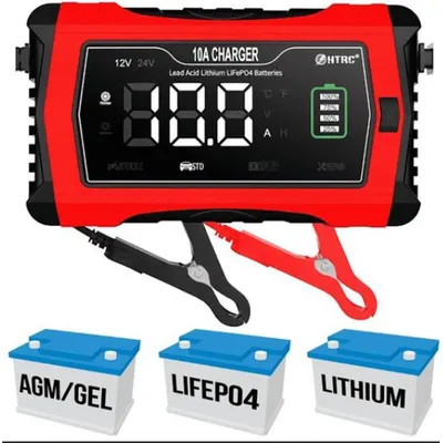 Зарядний пристрій HTRC 10A Charger 12V 24V для кислотних, гелевих, AGM та LiFePO4 10182