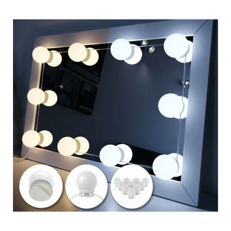 Світильник накладний LED лампочки 10 шт для дзеркала 3 режими Mirror lights-meet different живлення USB п177  - фото 1