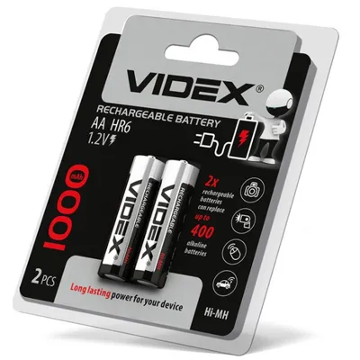 Акумулятор AA HR6 (пальчик) 1,2V  1000 mAh 9002 Videx