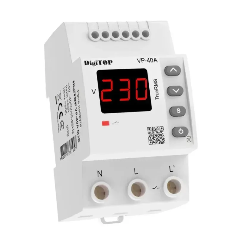 Цифрове  реле напруги  DigiTOP VP-40 А на дінрейку 0651 