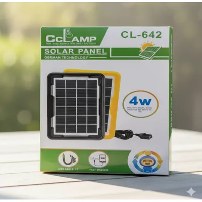 Світильник Портативна сонячна панель CCLAMP CL-642 4Вт 6В з USB / Сонячний зарядний пристрій для телефону, повербанк код 10154
