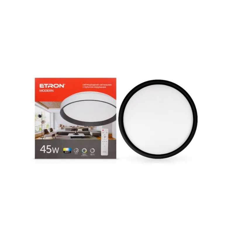 Світильник накладний SMART 2003 - ESP - 1  MODERN 45 Вт, 3000/4000/6500К, 3150 Лм, 38,8 см  black/white 20718 ETRON 