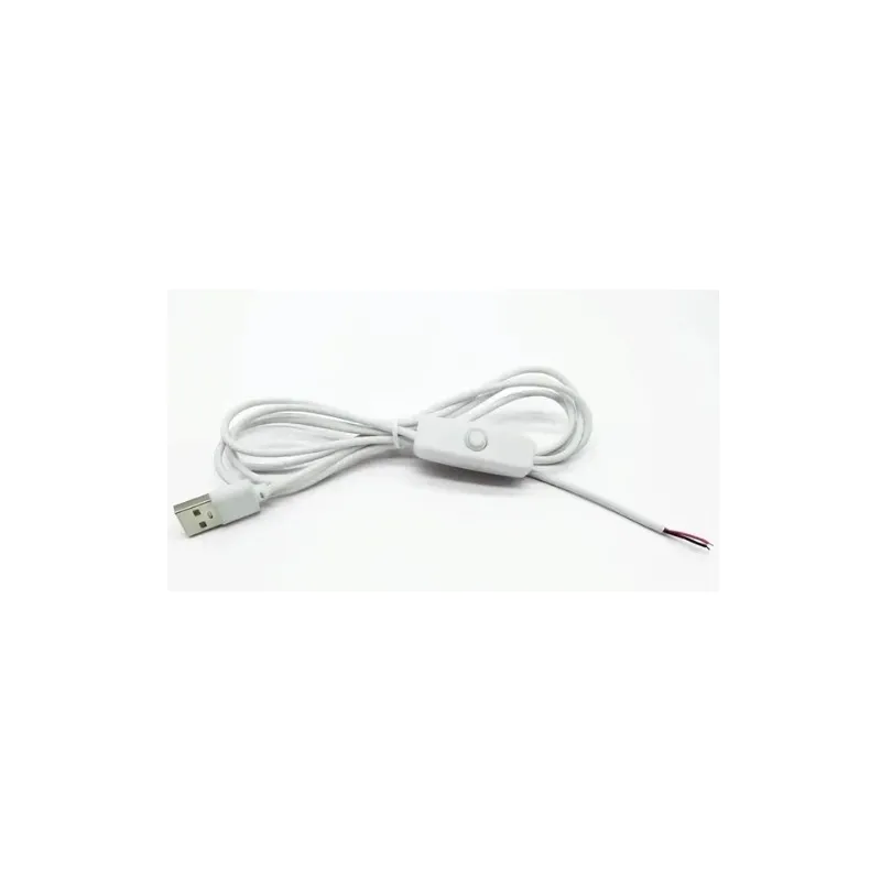 Кабель USB 2A з вимикачем 1 метр білий 4300 