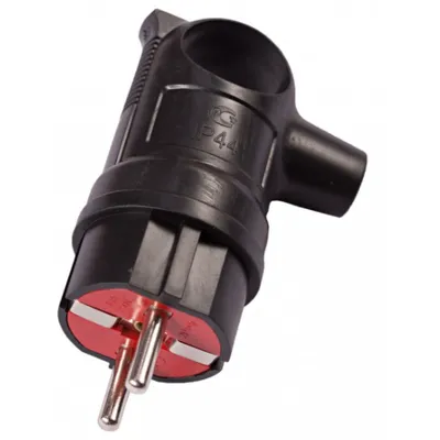 Вилка 1130  с заземленням  каучук кутова  с кільцем 4105 Luxel