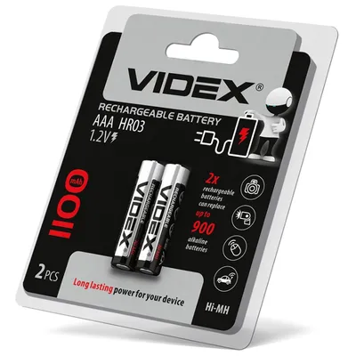 Акумулятор AAA  HR03  (мікропальчик) 1,2V  1100 mAh 9001 Videx