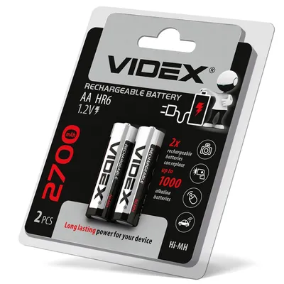 Акумулятор AA HR6 (пальчик) 1,2V  2700 mAh 9006 Videx