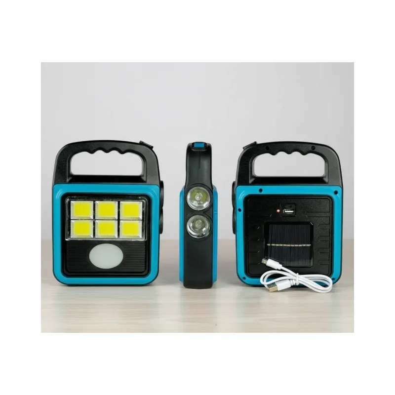 Ліхтар акумуляторний USB з сонячною панеллю та повербанком Solar LED light HS-8020 60 Вт водозахист IP65 код 10151  - фото 1