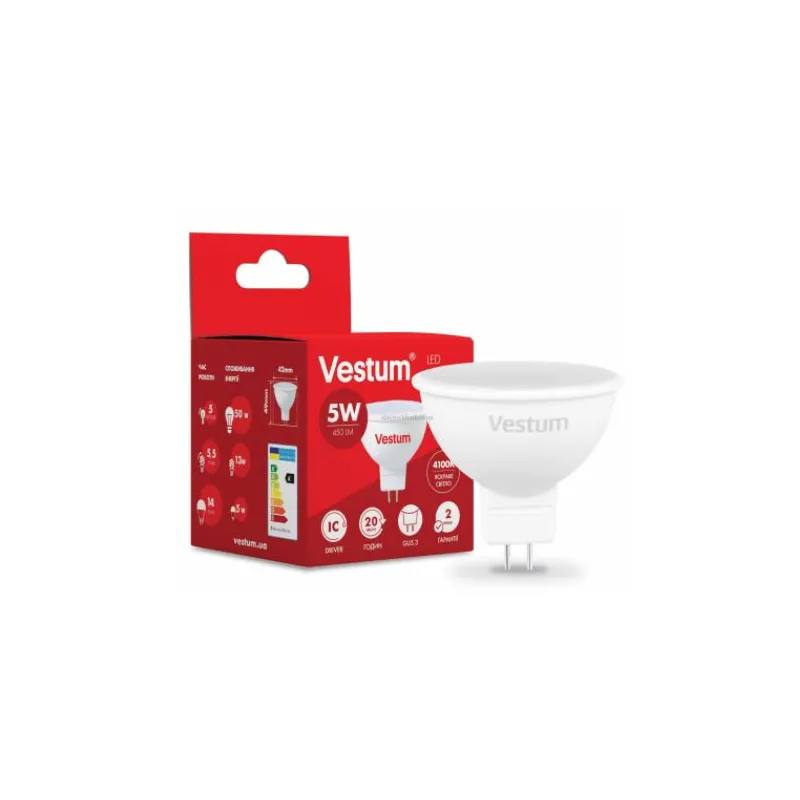 Лампа  світлодіодна MR16 220В 5 Вт 1113 Vestum 