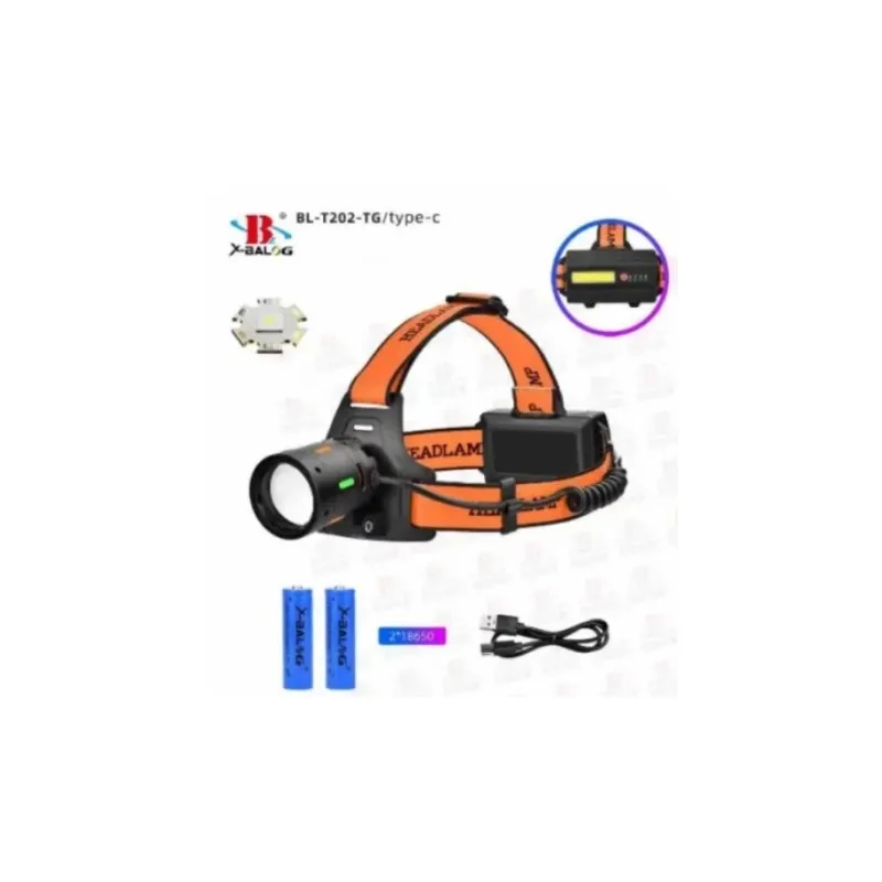 Ліхтар налобний AR-T201-TG+COB 2x18650 1 положення П0898 AREXES 