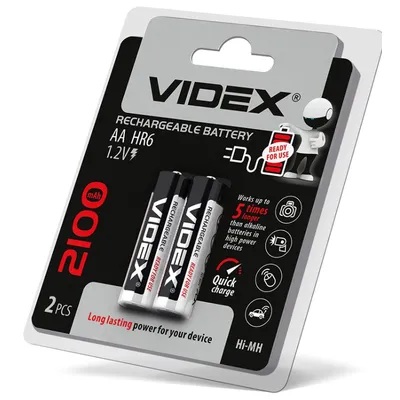 Акумулятор AA HR6 (пальчик) 1,2V  2100 mAh 9004 Videx