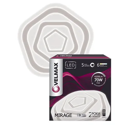 Світильник накладний SMART Mirage 70 Вт, 3000К - 6500К, 4200 Лм, 50 см 0012 VELMAX