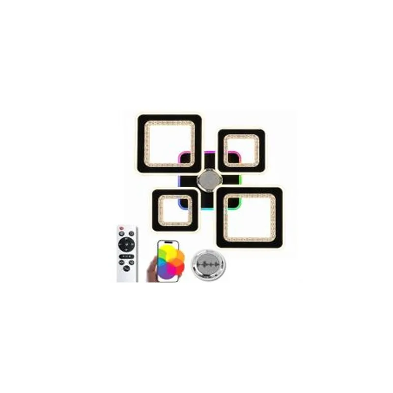Люстра світлодіодна 86 Вт чорна  RGB + музична 1275/41 VALESO 
