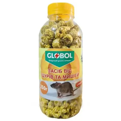 Globol гранули від  гризунів мікс 250 г 0217