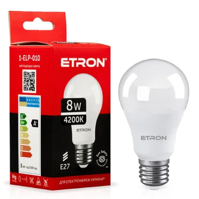 Лампа  світлодіодна А55 8 Вт  Е27  4200К 680 Лм 1126 ETRON
