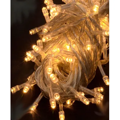 Гірлянда 300LED  прозорий провід теплий білий  0238