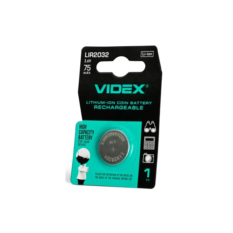 Акумулятор LIR2032 75mAh 3.6V 5908 Videx 