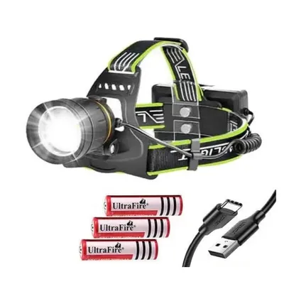 Ліхтар налобний CTO12-3L, 1 режим,  3*18650, зарядка  USB power bank 8571