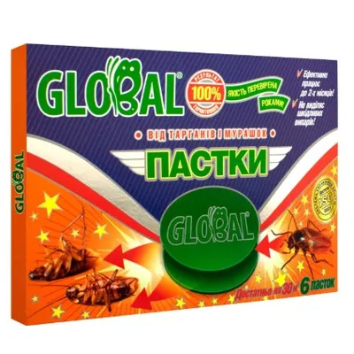 Пастки для тарганів 6 шт Global 378