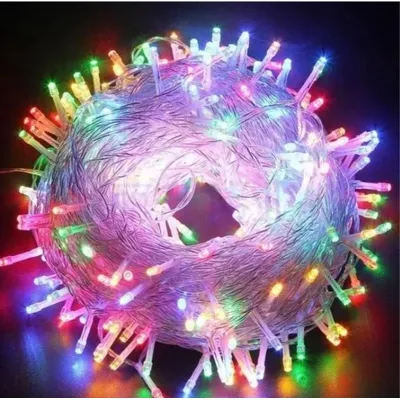 Гірлянда 100LED 9 м прозорий провід кольоровий  2478