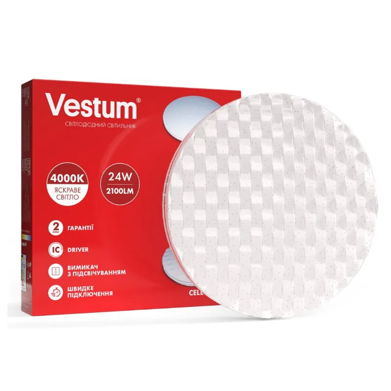 Світильник накладний LED CELL  24 Вт, 4000К, 2100Лм, 38,5 см 2856 Vestum 