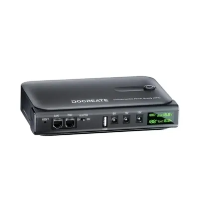 ДБЖ (UPS) Docreate DC1036L 36 Вт з екраном для роутера з розʼємами 5/9/12В п307
