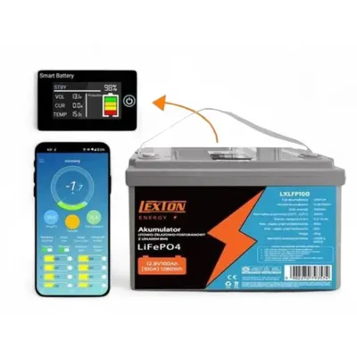 Акумулятор LEXTON 12,8 V/100 Ah з BMS та Bluetooth (LXLFP100) п275