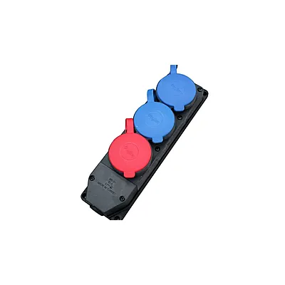 Колодка каучук потрійна стаціонарна 3P+PE 25A + PE2*16A 4429