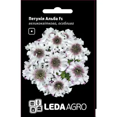 Петунія Альба F1  великоквіткова 10 шт LEDAAGRO 99590