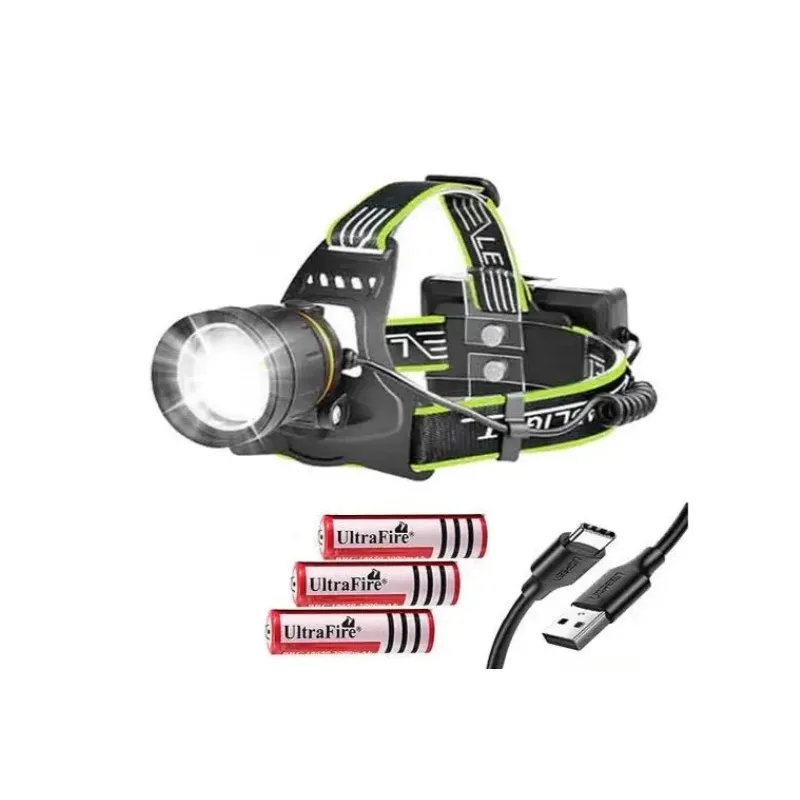 Ліхтар налобний CTO12-3L, 1 режим,  3*18650, зарядка  USB power bank 8571 