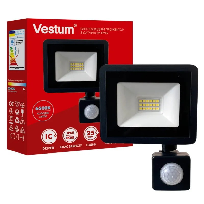 Прожектор 1-VS-3021  30 Вт 6500К з  датчиком руху 9468 Vestum 