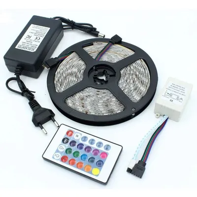 Світлодіодна стрічка RGB 5050-60  5 метрів з  пультом 14,8 Вт на метр 6145