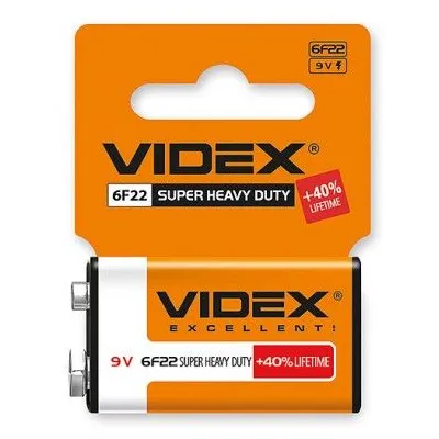 Батарейка крона 6F22/9V сольова 1178 Videx