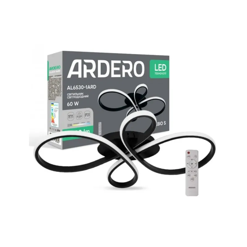 Люстра світлодіодна AL6530-1ARD 60W чорний 6530/4 ARDERO 