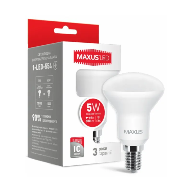 Диодная точка R50 5Вт 1-LED-554 6005 MAXUS 