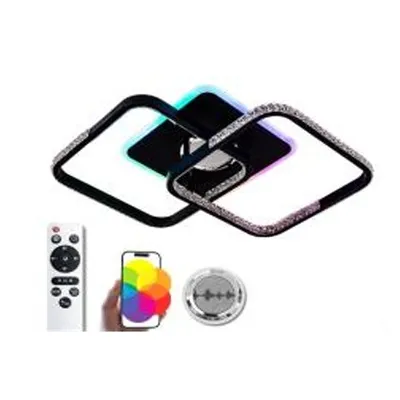 Люстра світлодіодна 49 Вт чорна  RGB + музична 1272/21 VALESO
