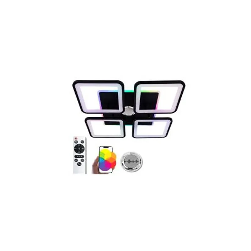 Люстра світлодіодна 84 Вт чорна RGB + музична 1268/41 VALESO 