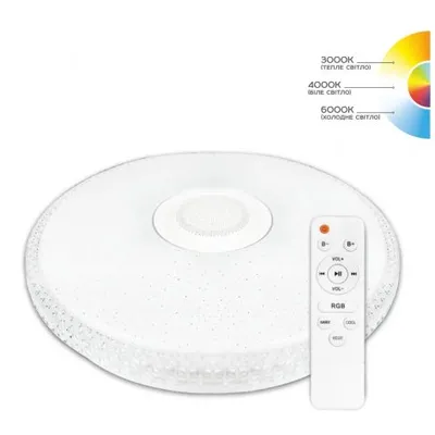 Світильник накладний SMART SML-R47-55-М-RGB 55 Вт, 3000-6000К, 4400 Лм, 39,5 см  з музикою 9775 Biom