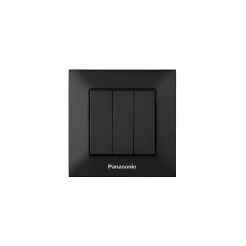 Вимикач Arkedia Slim потрійний  чорний 541 Panasonic 
